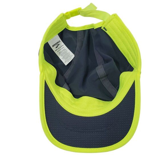 Brooks Running Base Hat Neon Yellow Black Training Apparel Adjustable Light - Picture 7 of 11